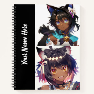 Anime Catgirl 8.5" x 11" Spiral Sketchbook Notizblock