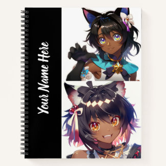 Anime Catgirl 8.5" x 11" Spiral Sketchbook Notizblock