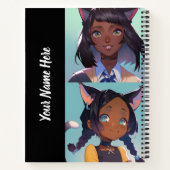 Anime Catgirl 8.5" x 11" Spiral Sketchbook Notizblock (Rückseite)