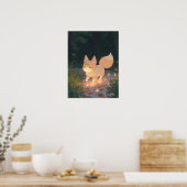 Anime Celestial Fox im Sternenwald Poster (Küche)