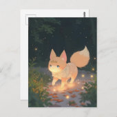 Anime Celestial Fox im Sternenwald Postkarte (Vorne/Hinten)