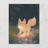 Anime Celestial Fox im Sternenwald Postkarte (Vorderseite)