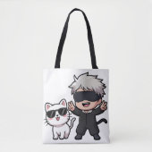 Anime Character & Blushing Cat T - Shirt Tasche (Vorderseite)