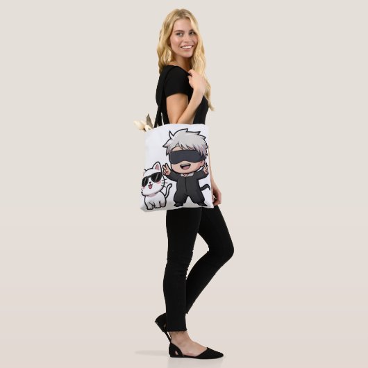 Anime Character & Blushing Cat T - Shirt Tasche (Am Model)