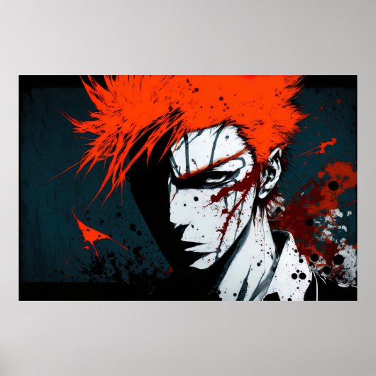 Anime Character Watercolor Wall Art Poster (Vorne)