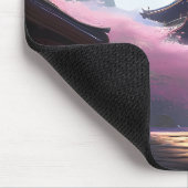 Anime Cherry Blossom & Pagoda Aussicht Landschaft Mousepad (Ecke)