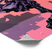 Anime Cherry Blossom Samurai Wall Art Poster (Ecke)