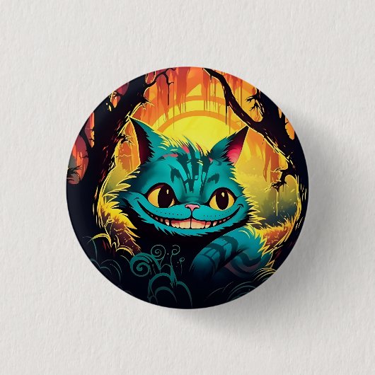 Anime Cheshire Cat Alice im Wunderland Button (Vorderseite)