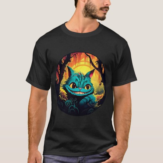 Anime Cheshire Cat Alice im Wunderland T-Shirt (Vorderseite)