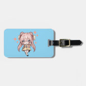 Anime chibi girl Mioka Gepäckanhänger (Vorderseite horizontal)