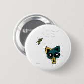 Anime Chibi Miezekatze und Schmetterlinge Button (Vorne & Hinten)