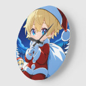 Anime Chibi Santa Boy Christmas Wall Clock Decor Große Wanduhr (Winkel)