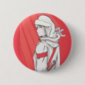 Anime Christmas Sweater - Girl mit Weihnachtsmannm Button (Vorderseite)