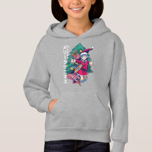 Anime Christmas Sweater - Happy Girl mit Weihnacht Hoodie
