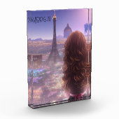 Anime City Girl Day Dream mit Blick auf Skyline Fotoblock (Links)