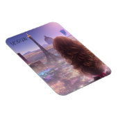 Anime City Girl Day Dream mit Blick auf Skyline Magnet (Rechte Seite)