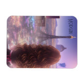 Anime City Girl Day Dream mit Blick auf Skyline Magnet (Horizontal)