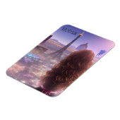 Anime City Girl Day Dream mit Blick auf Skyline Magnet (Linke Seite)