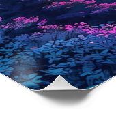 Anime City Mountain Landschaft Neon Sunset Poster (Ecke)