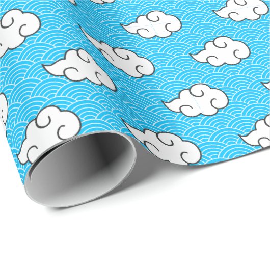 Anime Cloud Pattern Wrapping Paper Geschenkpapier (Rolleneckpunkt)