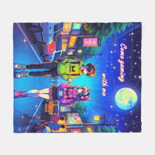 Anime Come Gaming mit mir | Fleecedecke (Vorderseite (Horizontal))