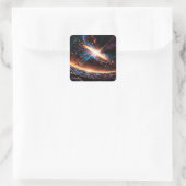 Anime cosmic event quadratischer aufkleber (Tasche)