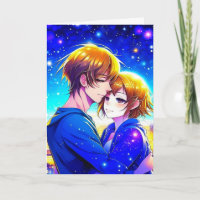 Anime Couple am romantischen Tag des Abendessens