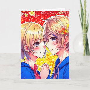 Anime Couple LGBT Valentinstag Karte