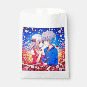 Anime Couple Liebe Blume und Herz Geschenktütchen