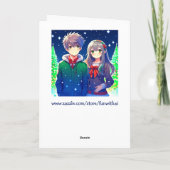 Anime Couple Romantische Weihnachten Karte (Rückseite)
