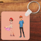 Anime Couple Square Keychain -  Schlüsselanhänger (Rückseite)