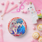 Anime Couple Unique Wedding Pappteller (Party)