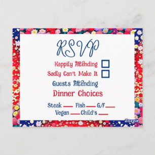 Anime Couple Unique Wedding RSVP Postkarte