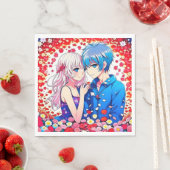Anime Couple Unique Wedding Serviette (Beispiel)