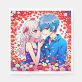 Anime Couple Unique Wedding Serviette (Vorderseite)
