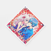 Anime Couple Unique Wedding Serviette (Ecke)