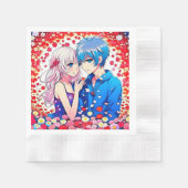 Anime Couple Unique Wedding Serviette (Vorderseite)