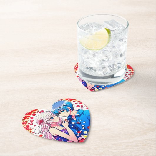 Anime Couple Unique Wedding Untersetzer (Vor Ort)