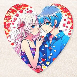 Anime Couple Unique Wedding Untersetzer
