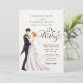 Anime Couple Wedding Einladung (Stehend Vorderseite)
