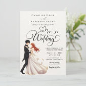 Anime Couple Wedding Einladung (Stehend Vorderseite)