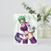 Anime Cover up Girl Postkarte (Stehend Vorderseite)