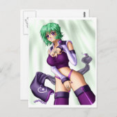 Anime Cover up Girl Postkarte (Vorne/Hinten)
