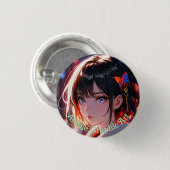 anime cute girl design button (Vorne & Hinten)