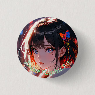 anime cute girl design button