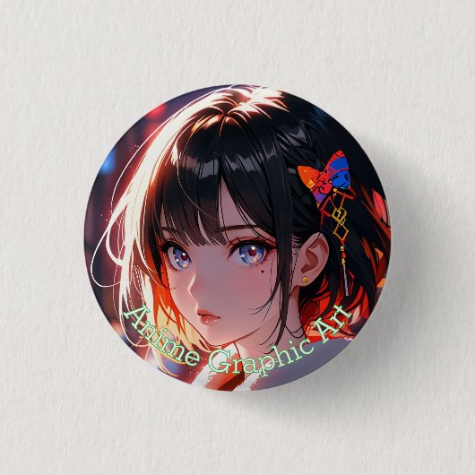 anime cute girl design button (Vorderseite)