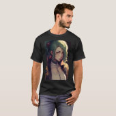 Anime Cute Girl with Green Hair T-Shirt (Vorne ganz)