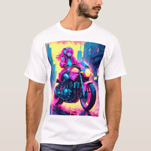 Anime Cyber Punk Themed Graphic Shirt (Vorderseite)