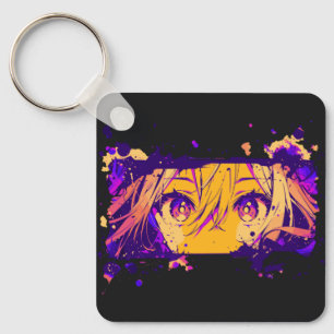 Anime Cyberpunk-Ästhetik Leuchtende Augen Schlüsselanhänger