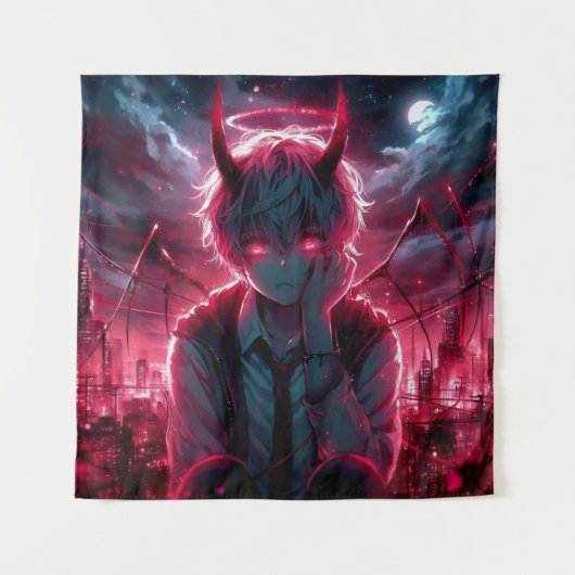 Anime-Dämon Wandteppich (Vorderseite)